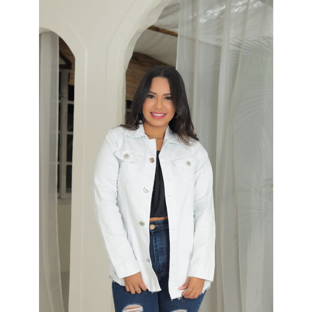 Max Jaqueta Jeans Feminina Estilo Oversized