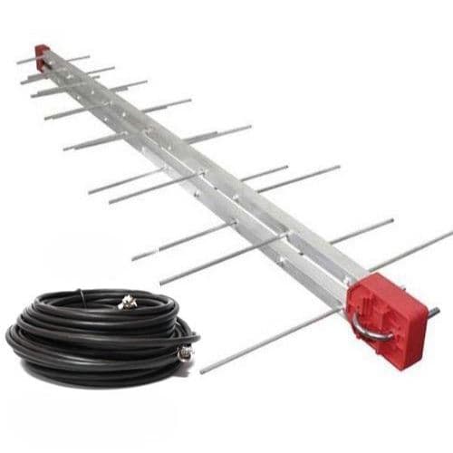 Antena Externa Digital 4K Log 28 Elementos + Cabo 12 Metros