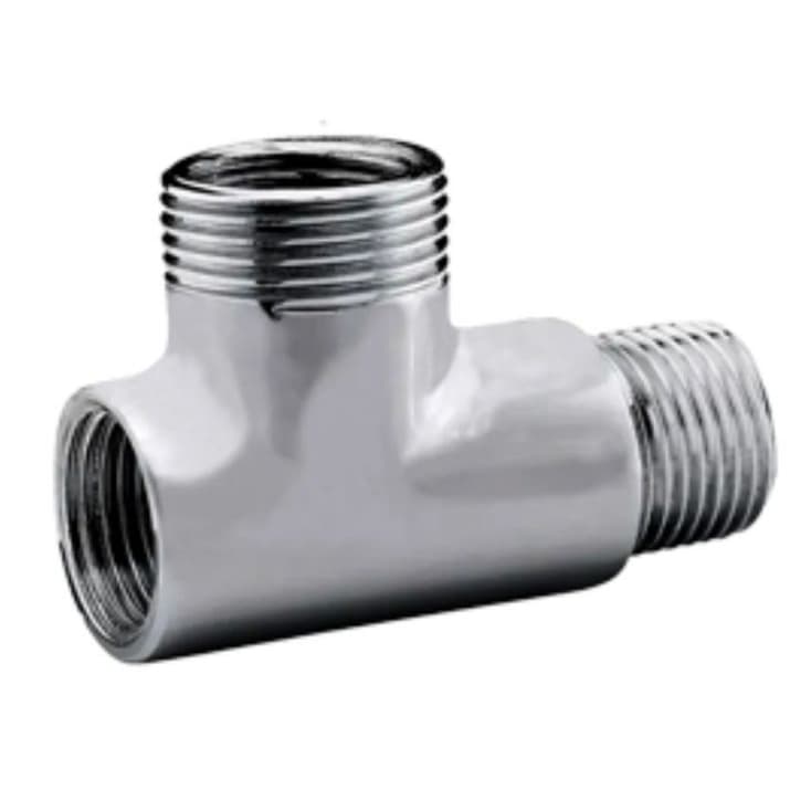 Adaptador T Cromado para Tanque e Máquina de Lavar 1/2" x 3/4"