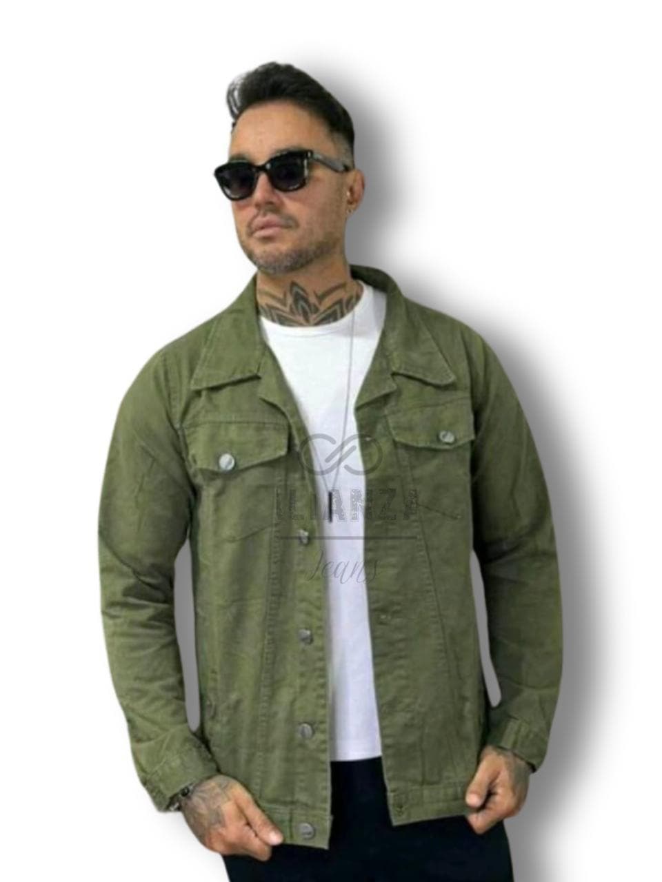 Jaqueta Jeans Masculina Azu Destroyer, Rasgada No Estilo