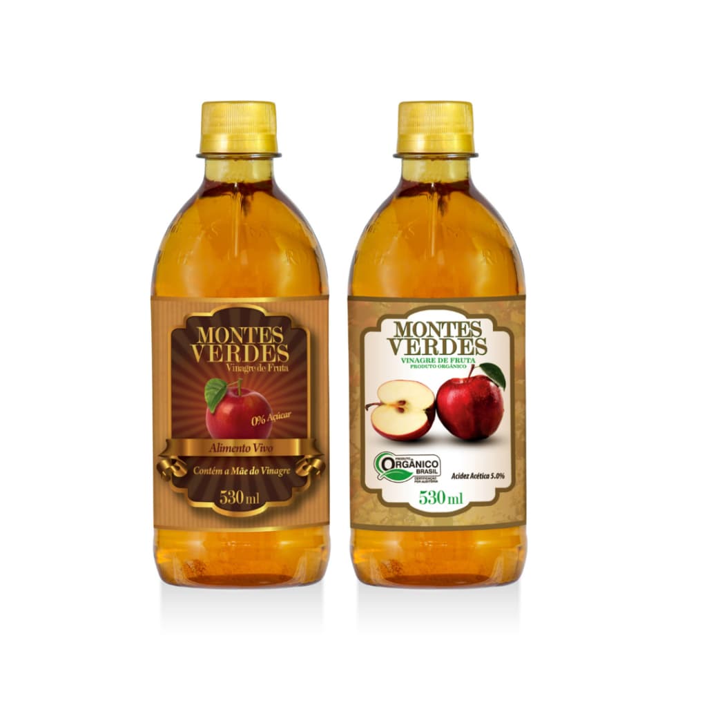 Kit 2 Vinagre De Maçã Montes Verdes 530ml - Escolha Original ou Orgânico