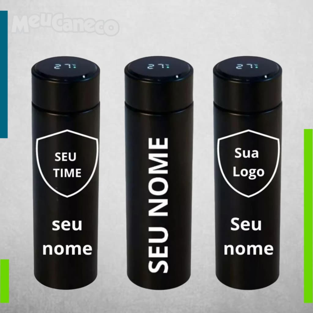 Garrafa Térmica 500ml com Led de Temperatura (Personalizada)