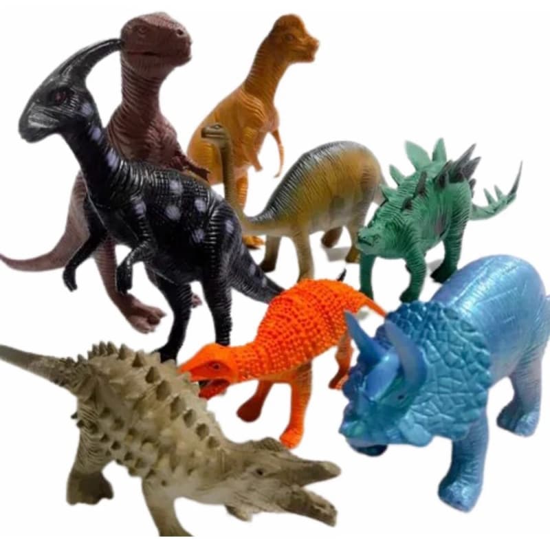 Kit 8 dinossauros emborrachados - brinquedo infantil