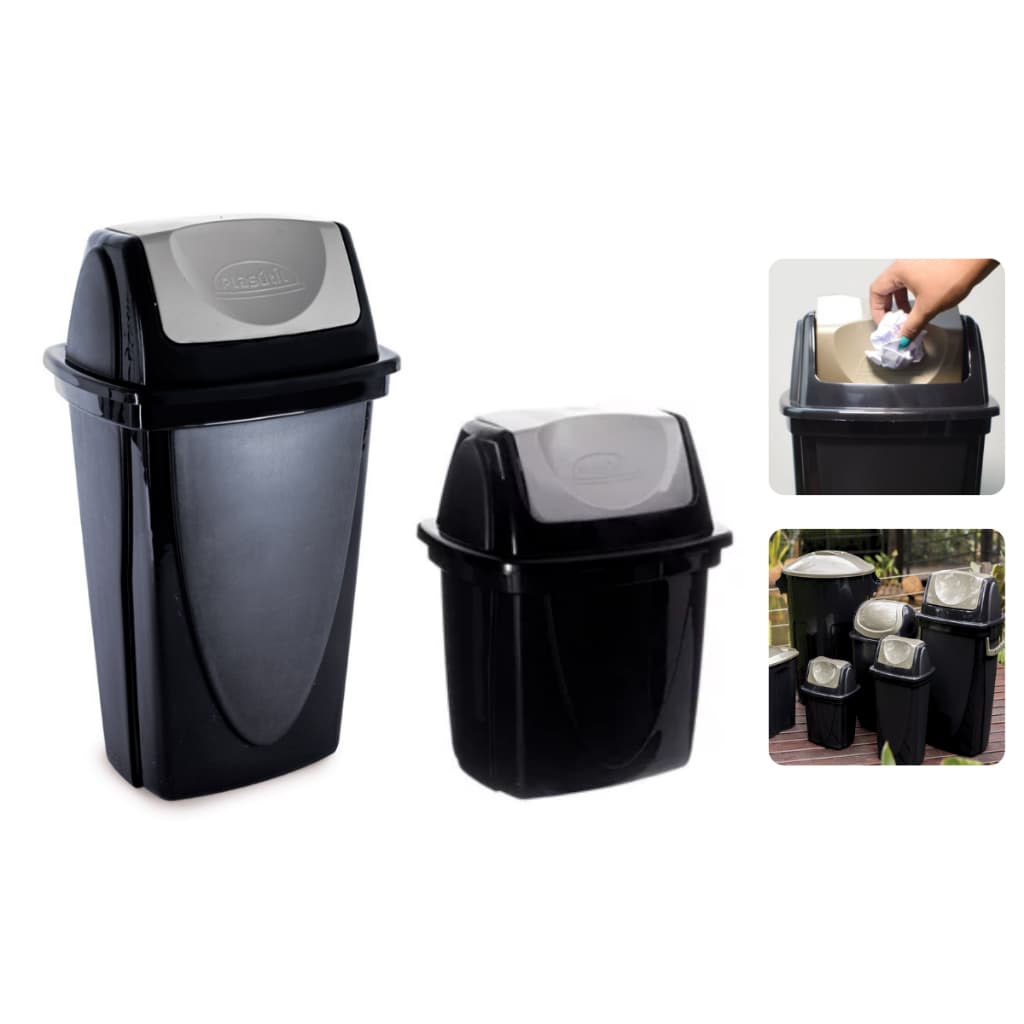 Kit 2 Lixeiras Cestos Banheiro Cozinha Basculante 6.5L E 9L