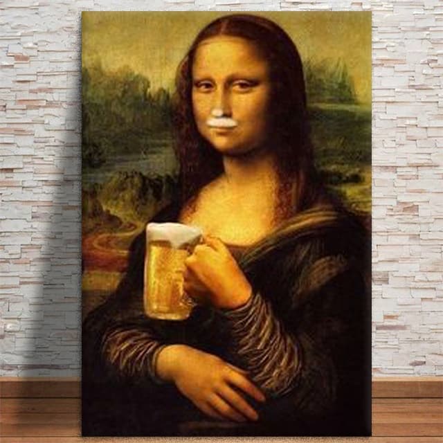 Quadro Decorativo Mona Lisa Zueira Bar Boteco Cervejaria MDF 3mm