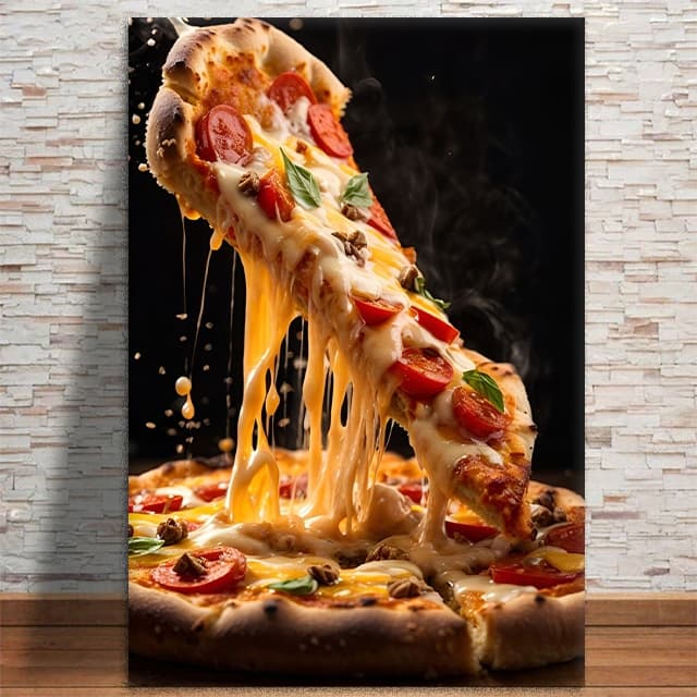 Placa Decorativa Fatia de Pizza Pizzaria Padaria Lanchonete MDF 3mm 4K