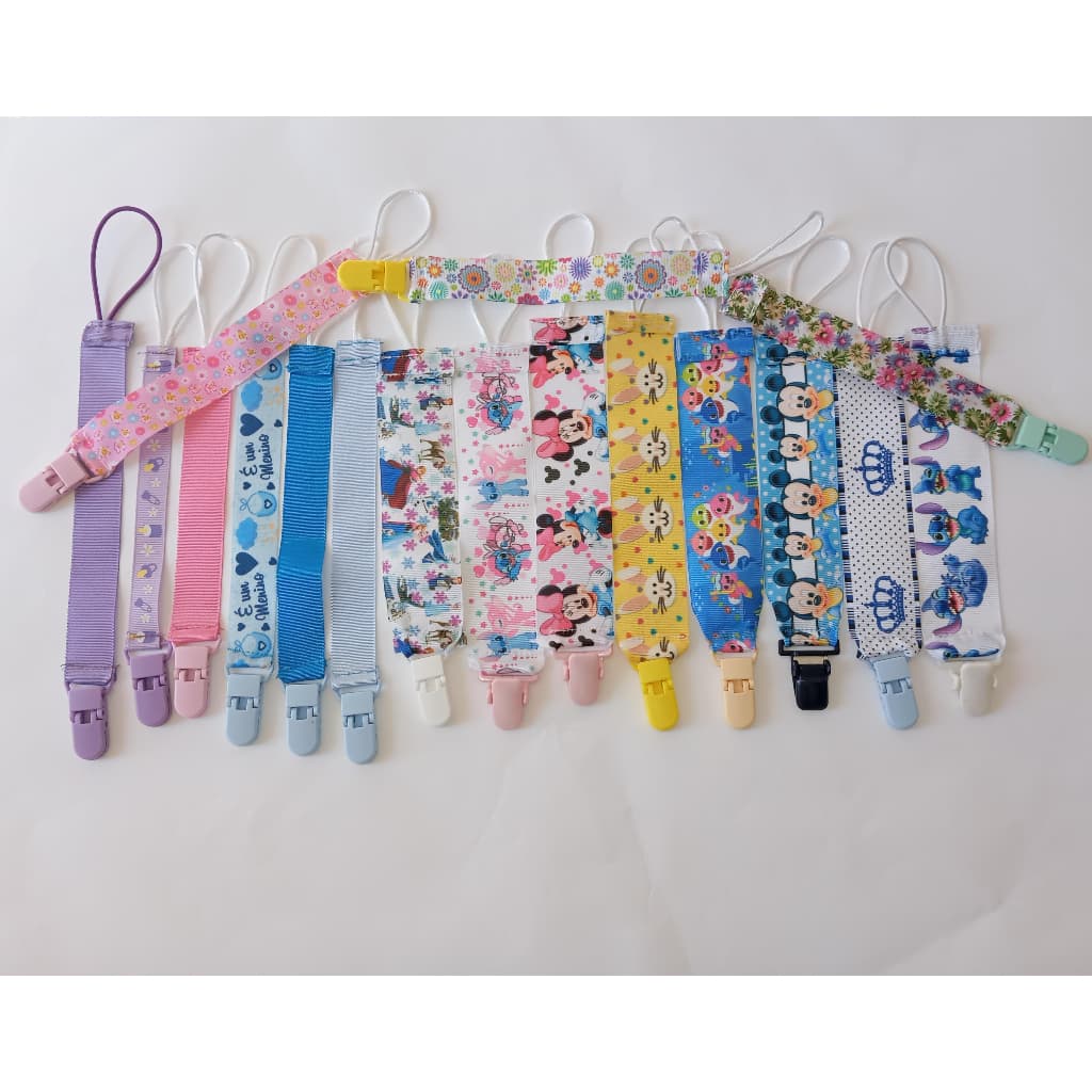 kit  3 Prendedor de chupeta sortidos