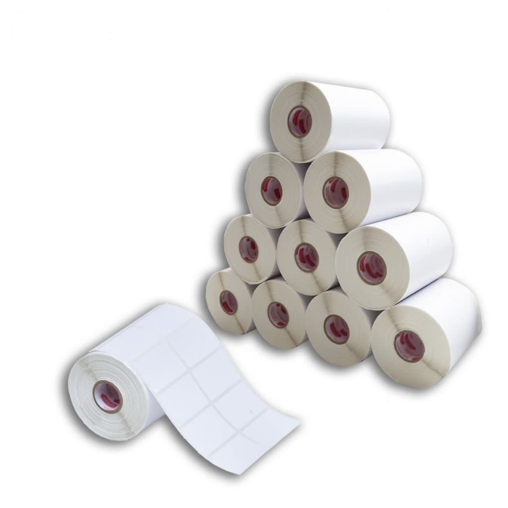 10 Rolos Etiqueta 50x30 2 Colunas Couche Adesiva Zebra Argox Elgin