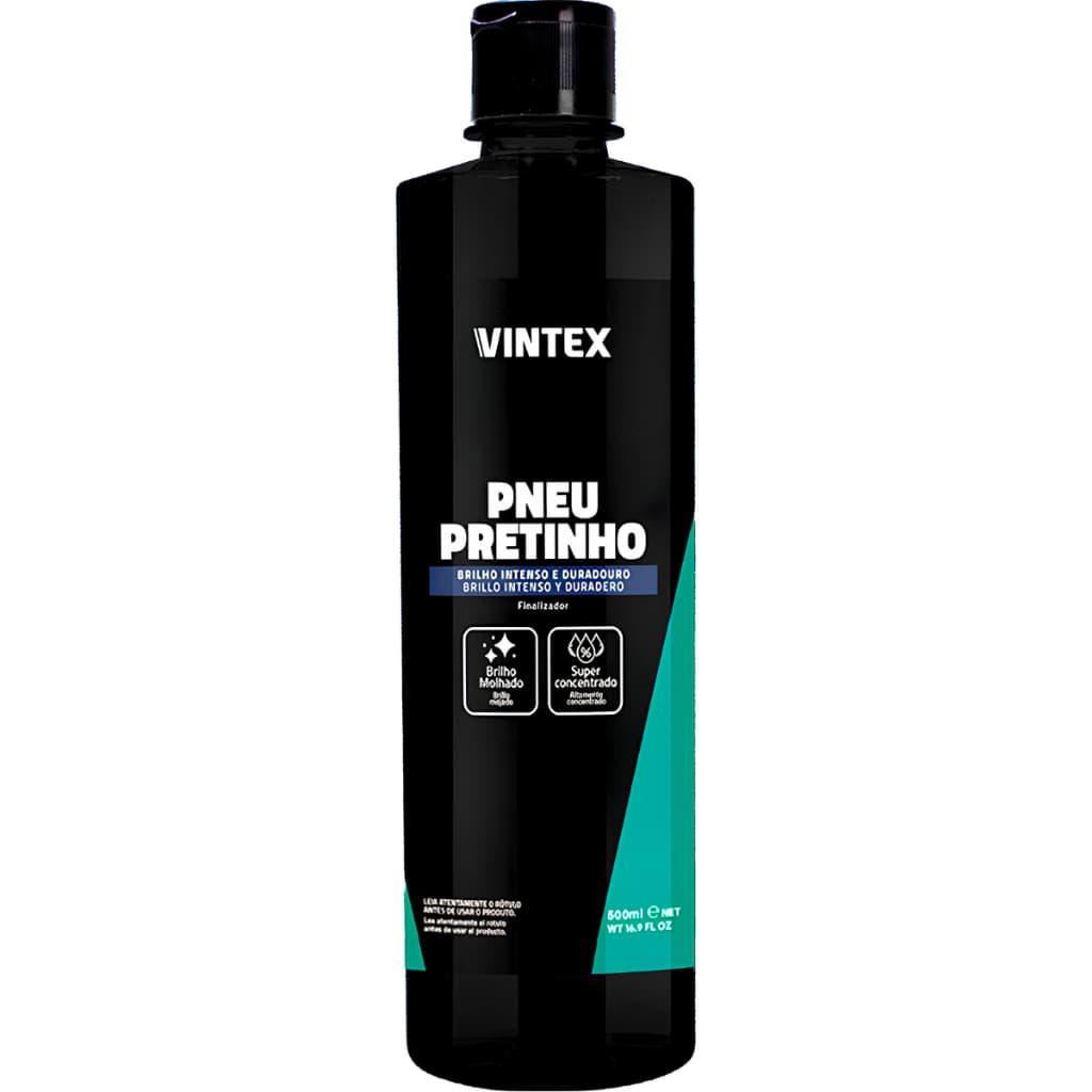 Pneu Pretinho 500ml Brilho Intenso e Duradouro Vintex