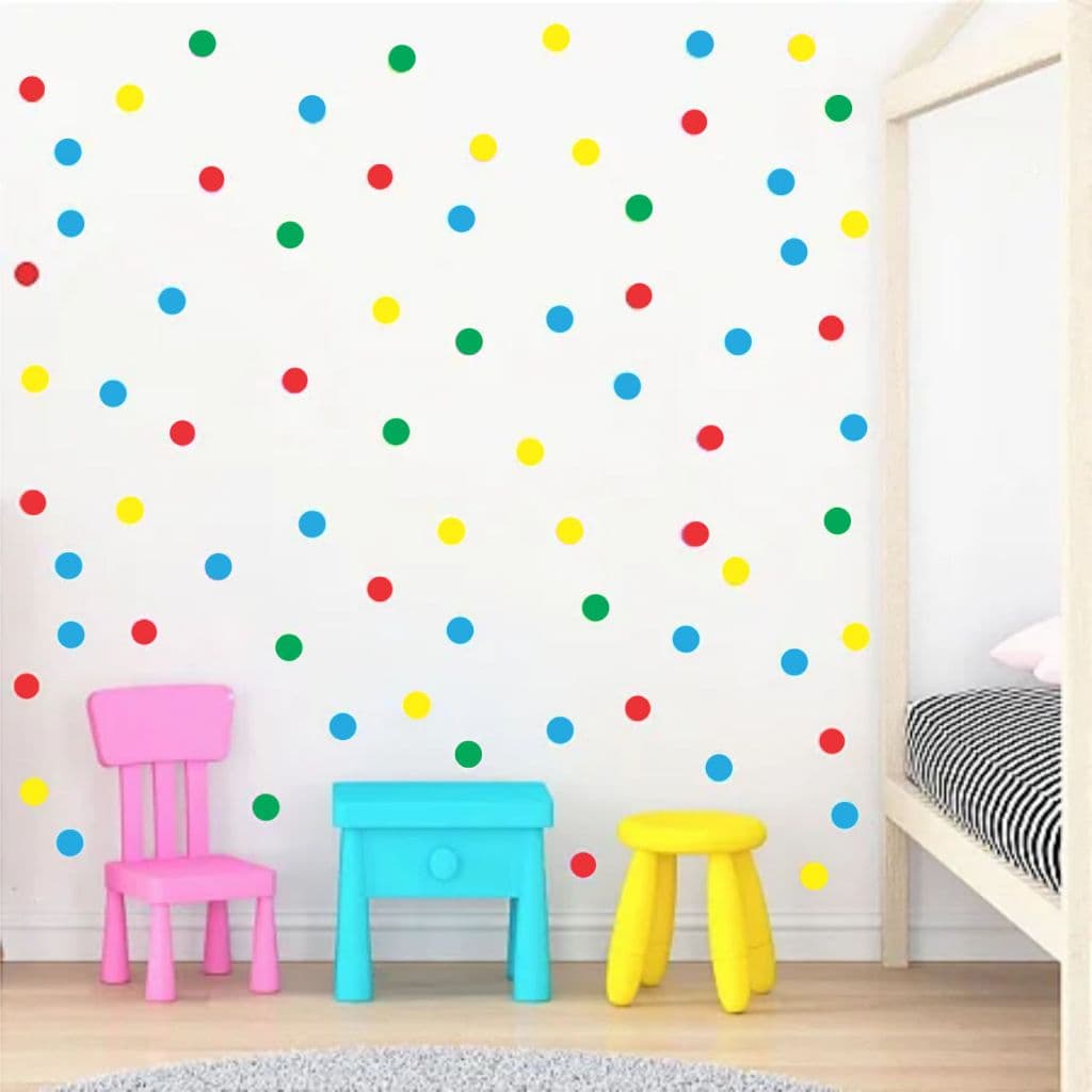 Kit Adesivo de Parede 40  Bolinhas Coloridas  - Papel de Parede Infantil - Adesivo de Parede Infantil Bolas
