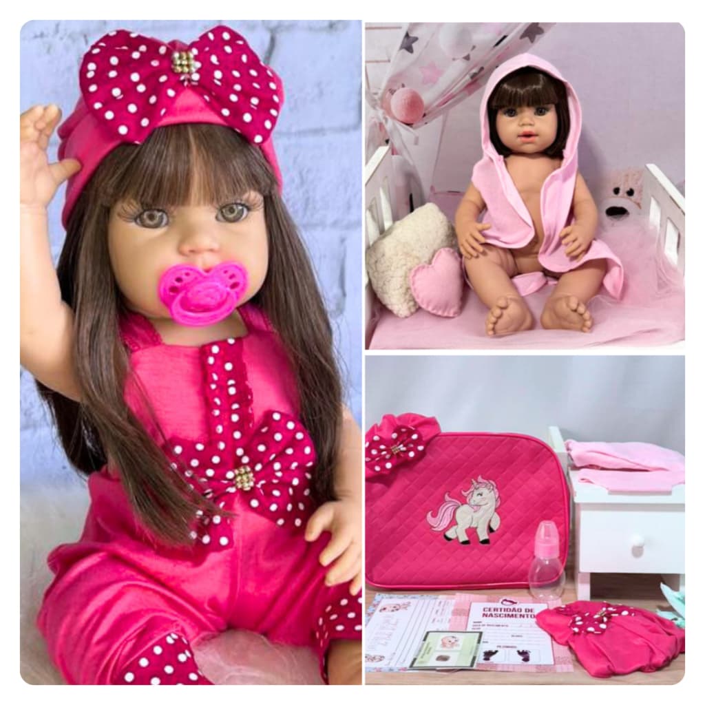 Bebê Reborn Pode Dar Banho Barata Silicone Pode Banho com Acessórios Bolsa Presente