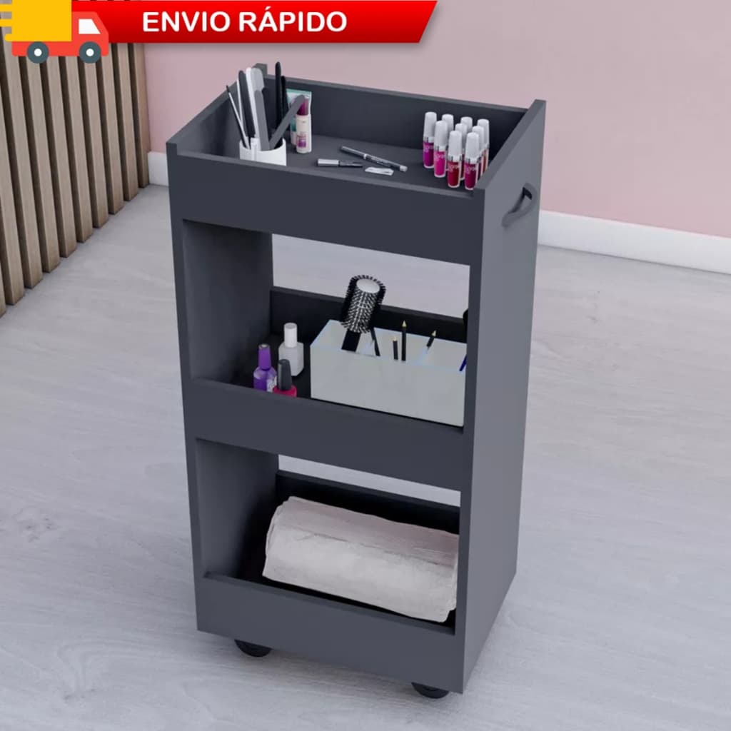 Carrinho Auxiliar Multiuso Suporte Para Esmalte Salão De Beleza Manicure Mesa Com Rodinhas