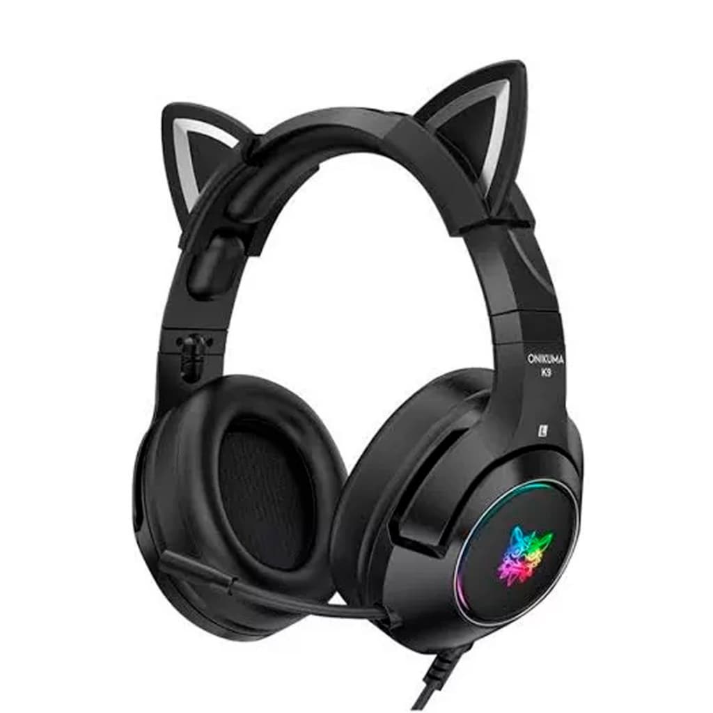 Headset Gamer Profissional Onikuma K9 Com Orelhas Preto