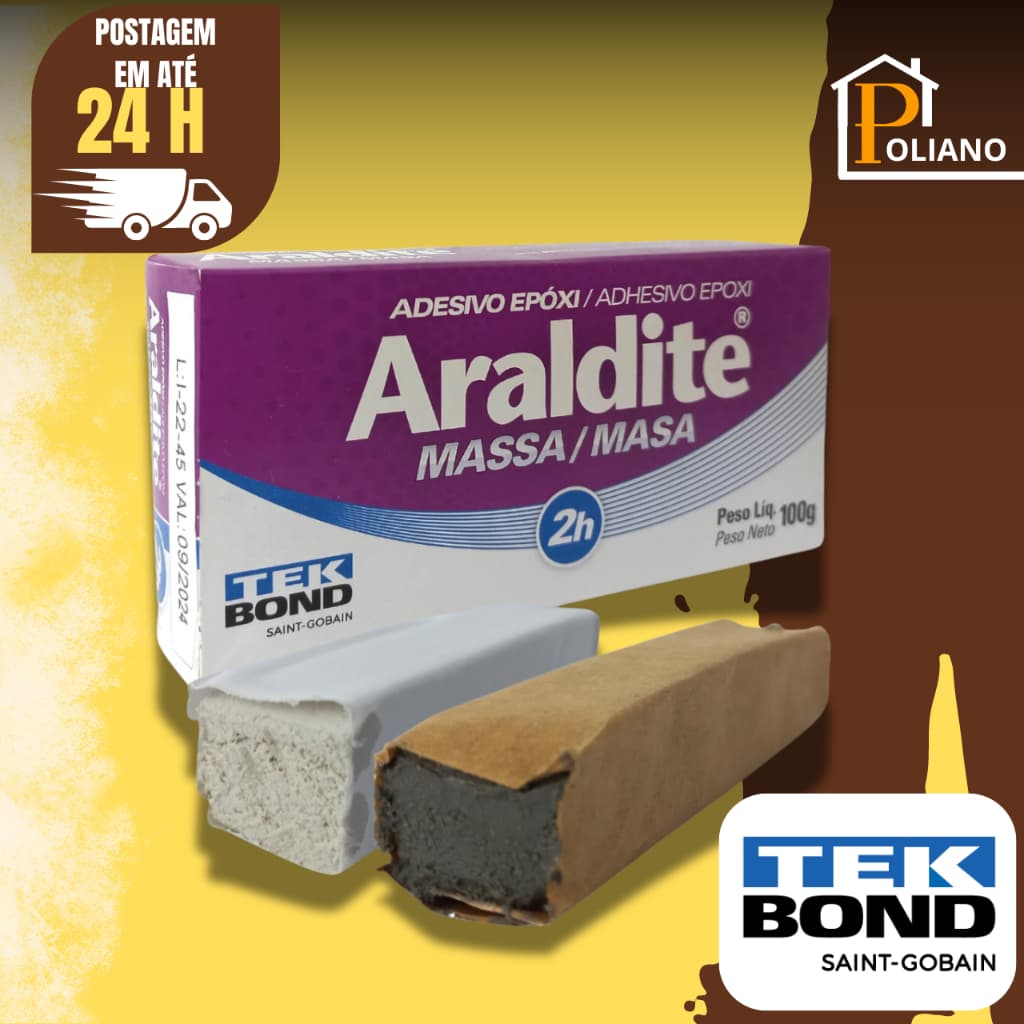 Cola Adesivo Araldite Massa Epóxi 100g 2 Horas Original TekBond