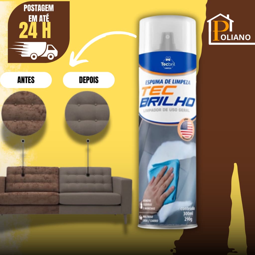 Espuma Magica Limpa Tudo Limpadora Limpeza Profunda Limpa Estofado 300ml - TecBril