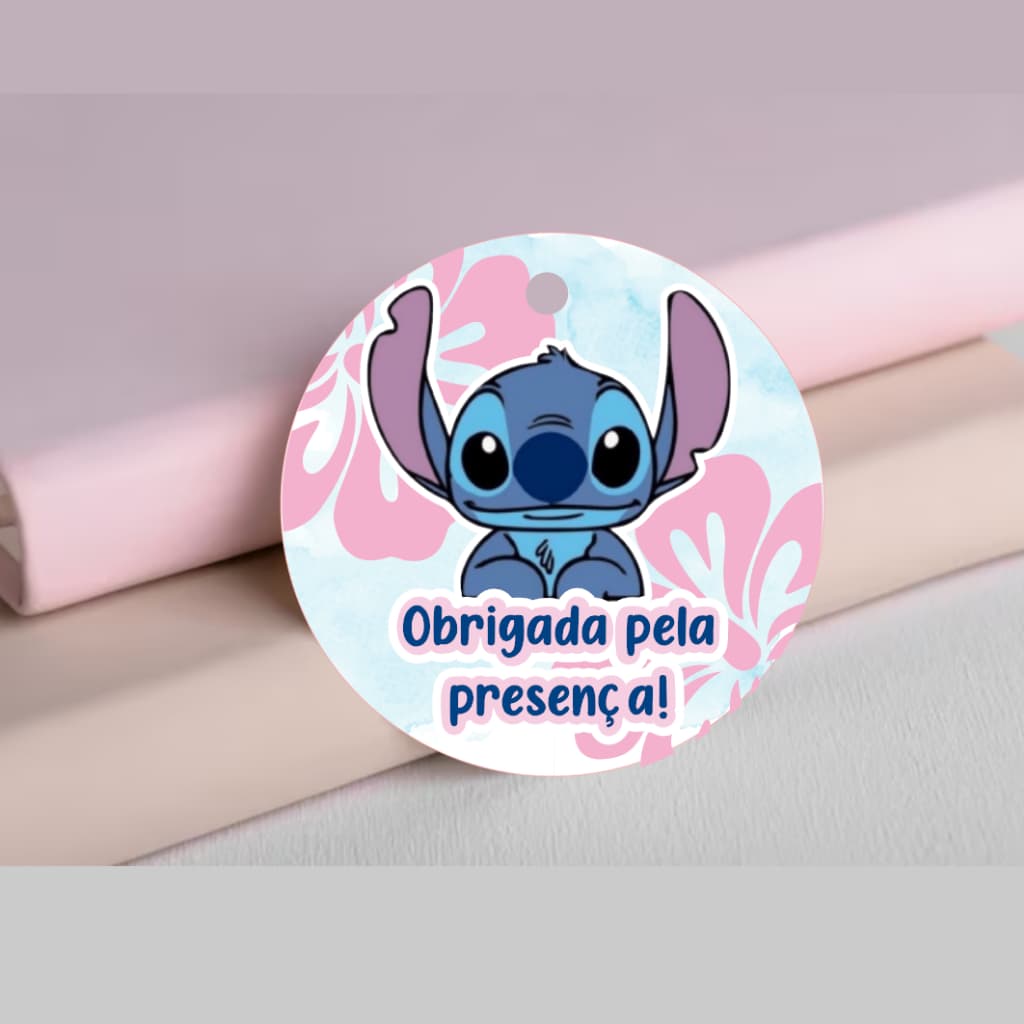 60 Tags Agradecimento Stitch para Festa de Aniversário Lembrancinhas Kit