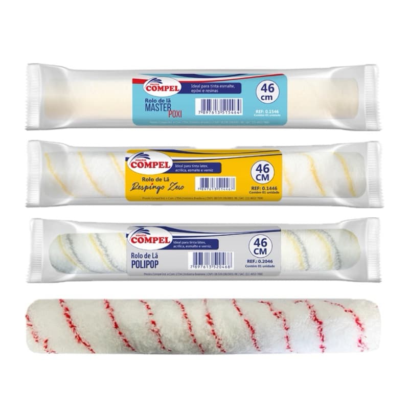 Rolo P/Pintura Gigante 46cm/34cm (5 MODELOS) Premium/Lã/Poxi/Microfibra/Anti-Gotas