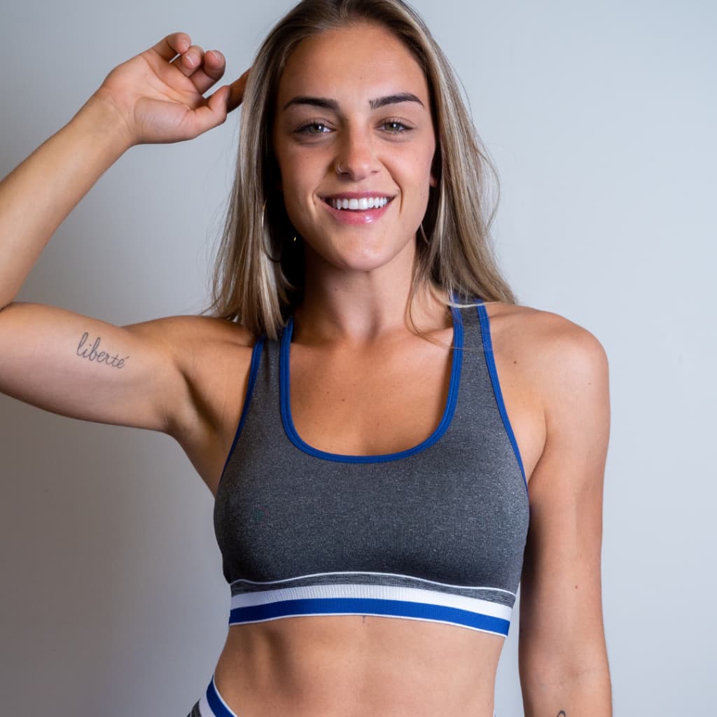 Top Nadador Suplex Mescla Unidade Feminino Academia Treino Yoga Pilates Fitness Cropped Musculação