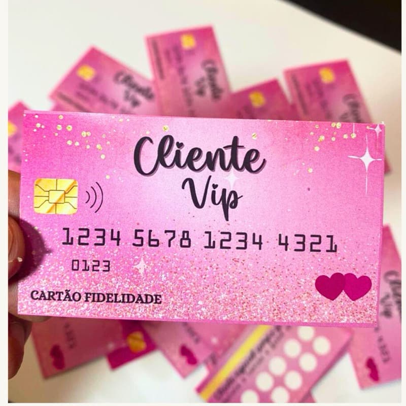 100 unid Cartão de Fidelidade  + 100 selinhos adesivos