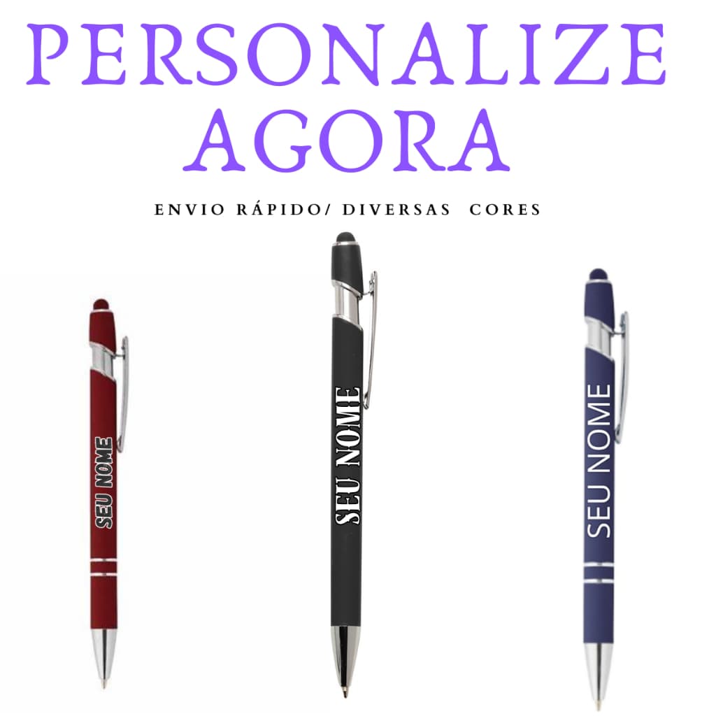 Caneta Metal Touch PERSONALIZADA com nome ou logotipo feito á laser