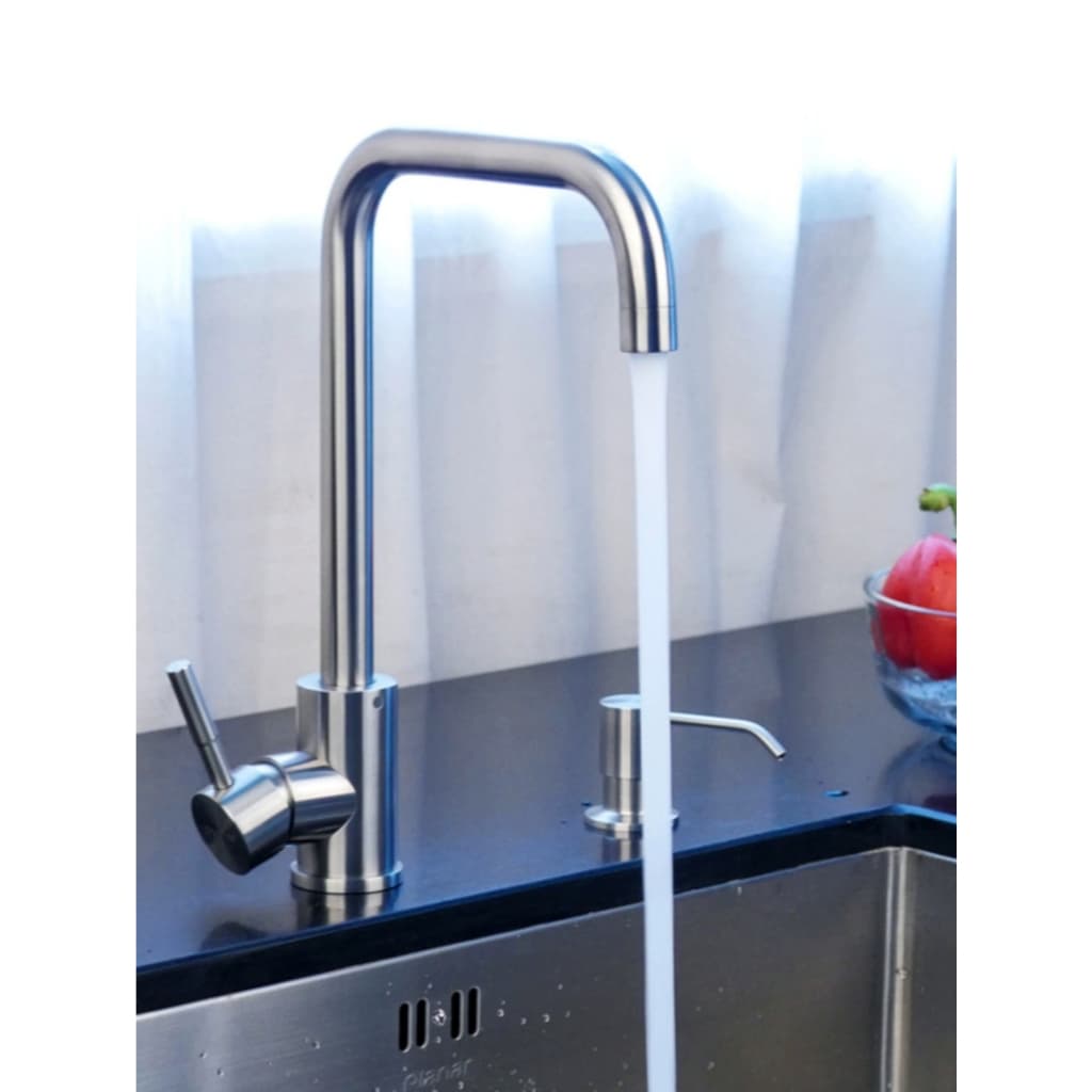 Torneira Gourmet de Cozinha em Aço Inox - Misturador Monocomando para Água Quente e Fria