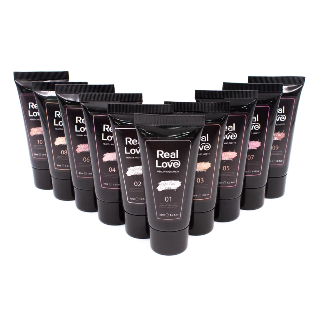 Polygel Powder com Glitter LED/UV 30ml Real Love Brilho Intenso Modelo-GEL-26
