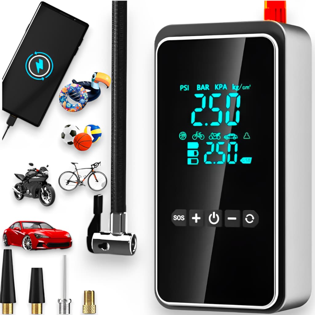 Mini Compressor de Ar Portatil Bomba De Ar Calibrador Elétrico Carro Bike Digital USB Pneu Envio Imediato