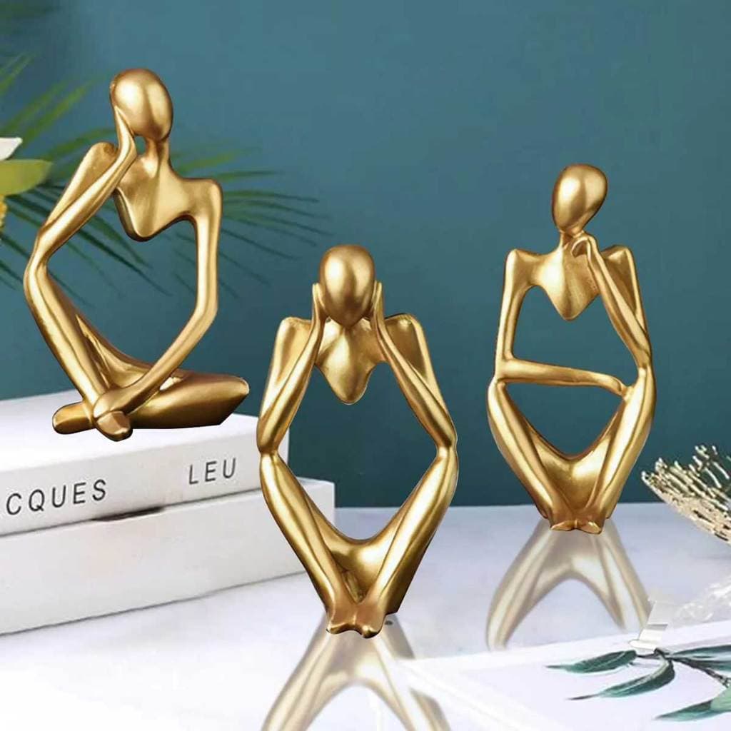 Estátua Decorativa Figura Pensador Enfeite Mesa Sala Rack