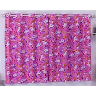 Cortina Quarto de Meninas Crianças Bebês  2.00 x 1.40  Rosa Unicornio