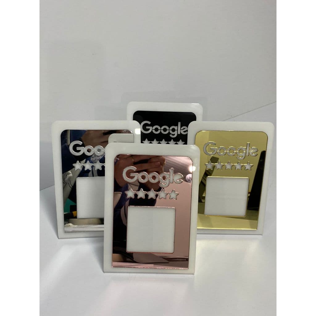 Display/Placa de Balcão GOOGLE - QR Code Personalizado