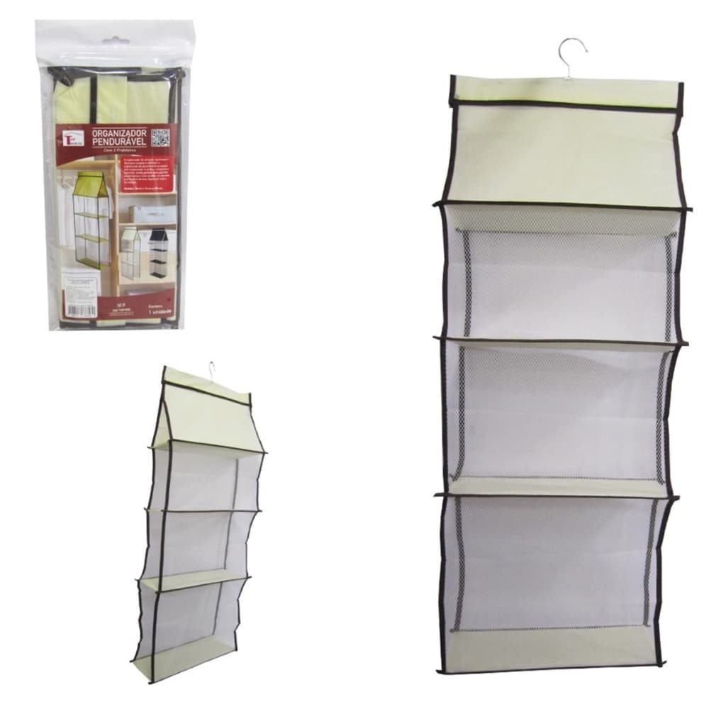 Organizador De Guarda Roupa Para Bolsas Armário Closet Cabide Suspenso 3 Prateleiras