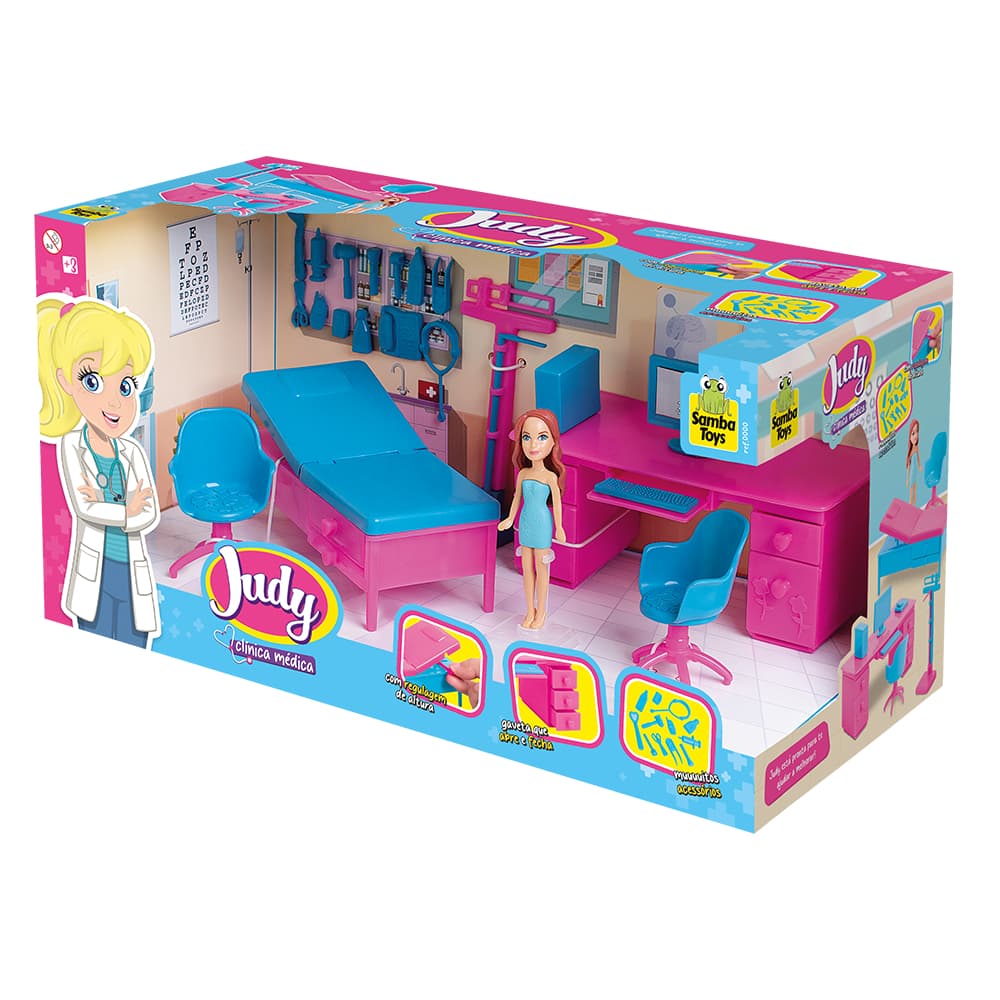 Brinquedo menina Consultório Doutora Judy Clinica Médica Infantil boneca