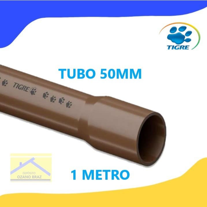 TUBO PVC MARROM SOLDÁVEL 50MM TIGRE 1 METRO em estoque.