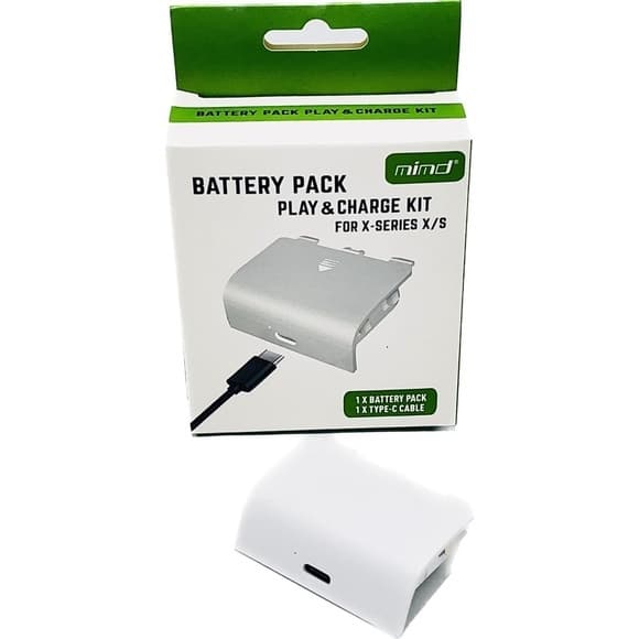 Baterias E Cabo Carregador P/ Controle Xbox Series S/x Branco&Preto