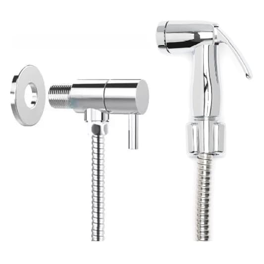 Ducha Higiênica Banheiro Completa Luxo Abs Soft Cromada Mangueira 1,20m Chuveirinho Privada