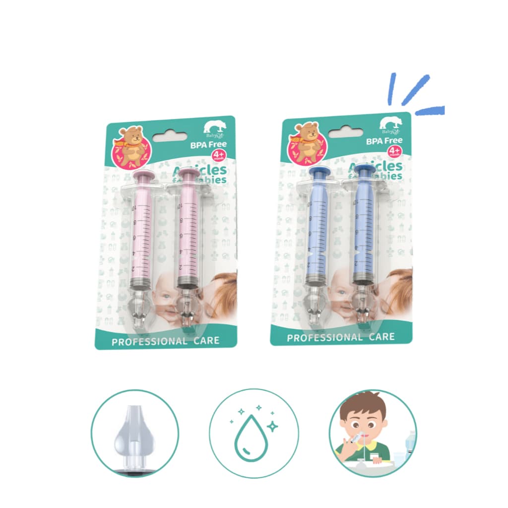 Seringa Lavagem Aspirador Nasal Limpeza Infantil Bico Silicone Nariz Bebê Livre BPA Não Alergênico Reutilizável Plástico