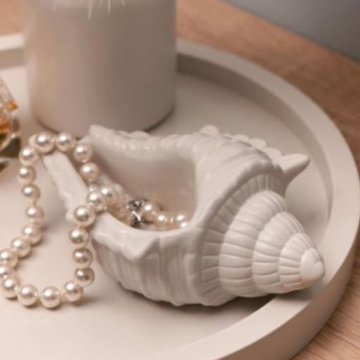Concha Artesanal de Concreto/ Porta Joia/ Porta Vela/ Decorativo CARAMUJÃO