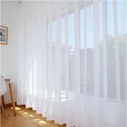 Cortina de Voil Liso para Sala e Quarto 3 Metros Ilhos Cromado Cortina Voal Decoração Transparente