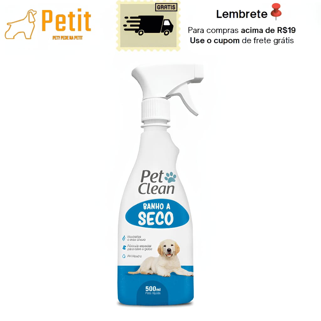 Banho a Seco para Cachorro e Gato Pet Clean - 500 ml