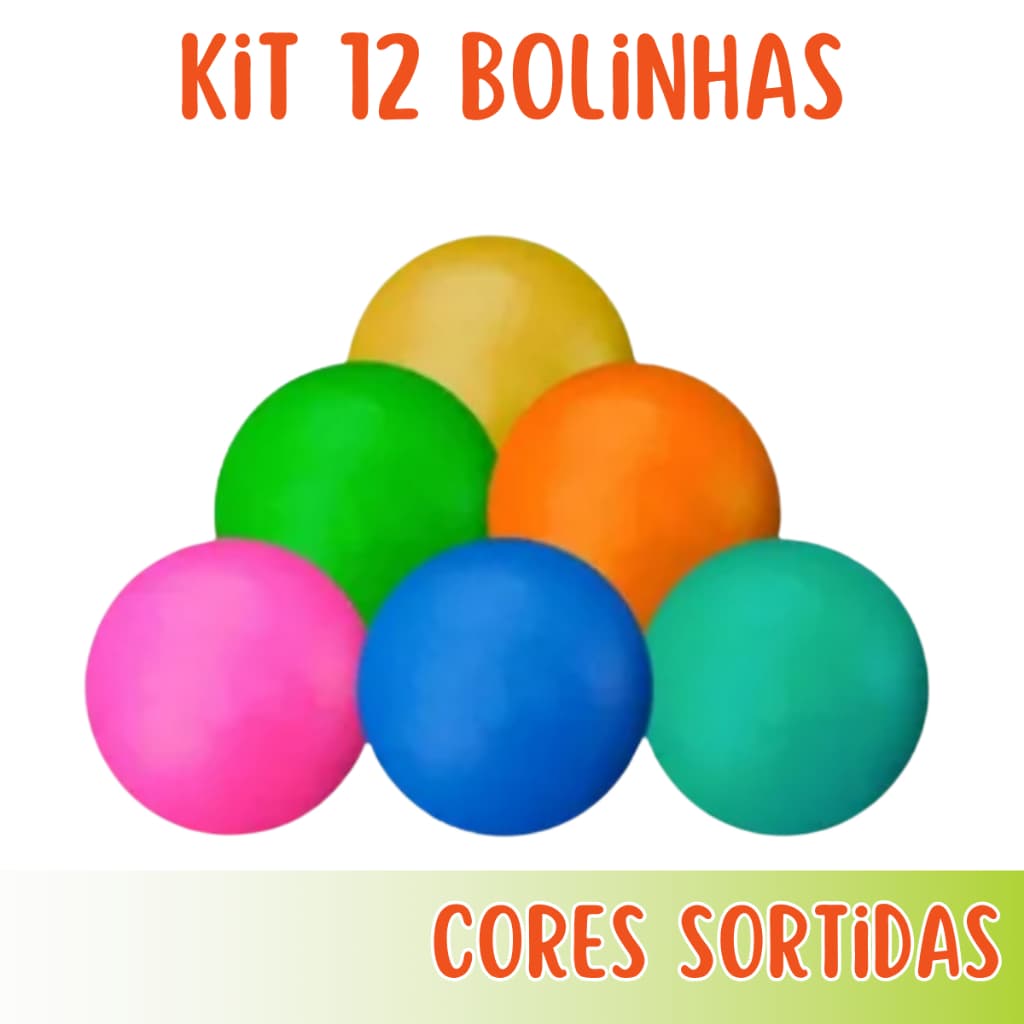 Kit 12 Bolinhas Bola Lisa para Massagem Cães e Gatos