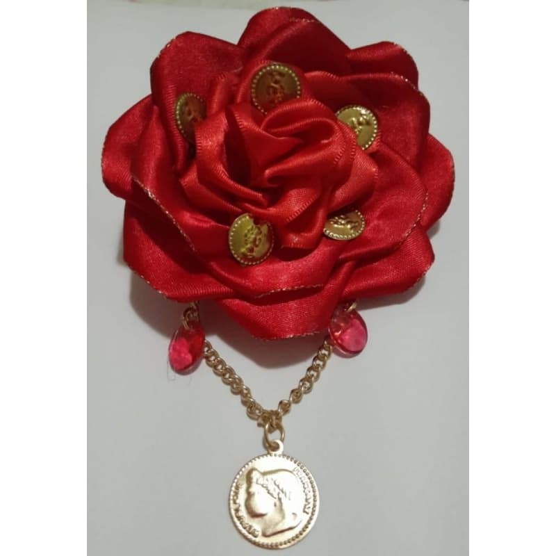 FLOR DE CABELO COM PRESILHA CIGANA COM MOEDAS Acessorios Femininos