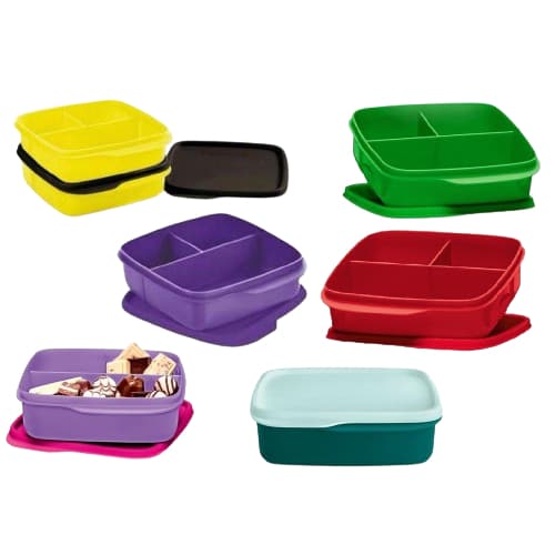 Basic Line com Divisórias - várias cores Tupperware - Ideal para lancheiras - Volta às Aulas