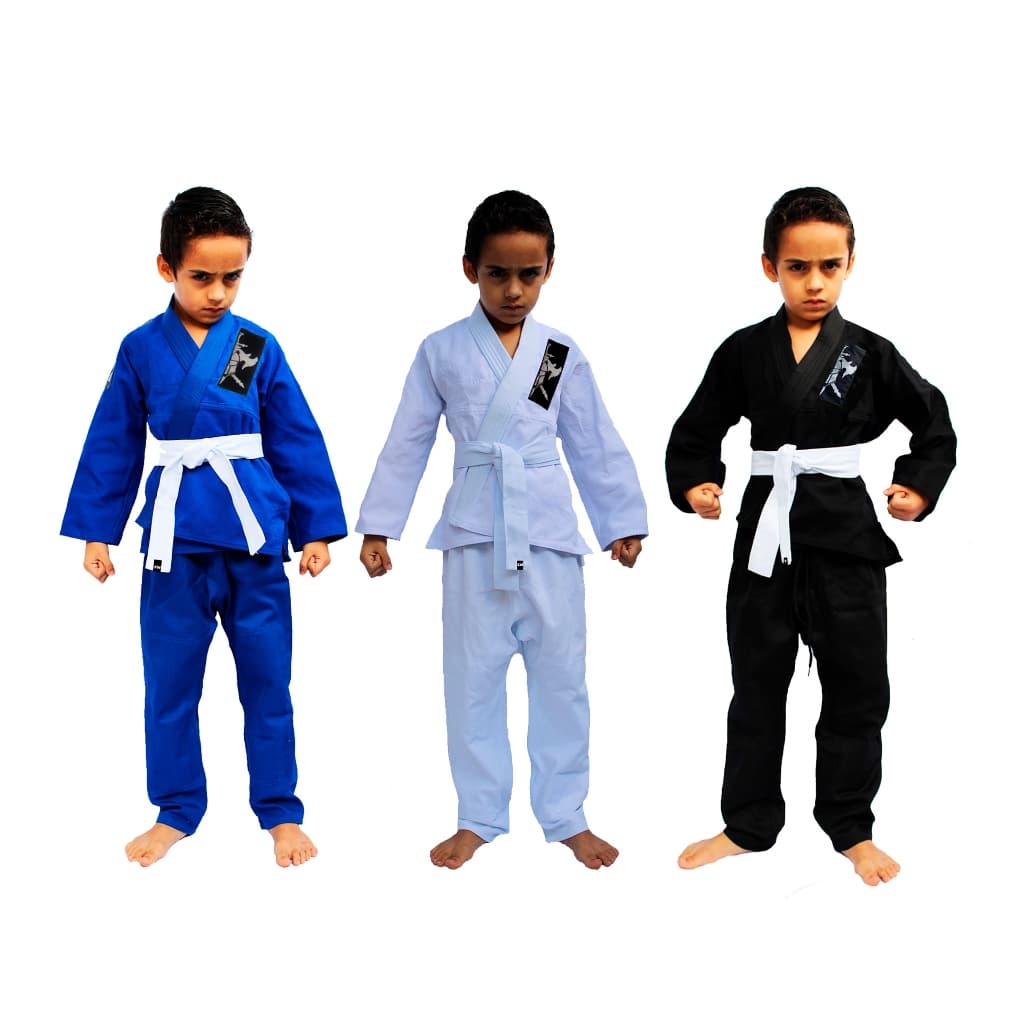 Kimono Infantil Trançado Leve Cores Jiu Jitsu, Judo + Faixa Graduação