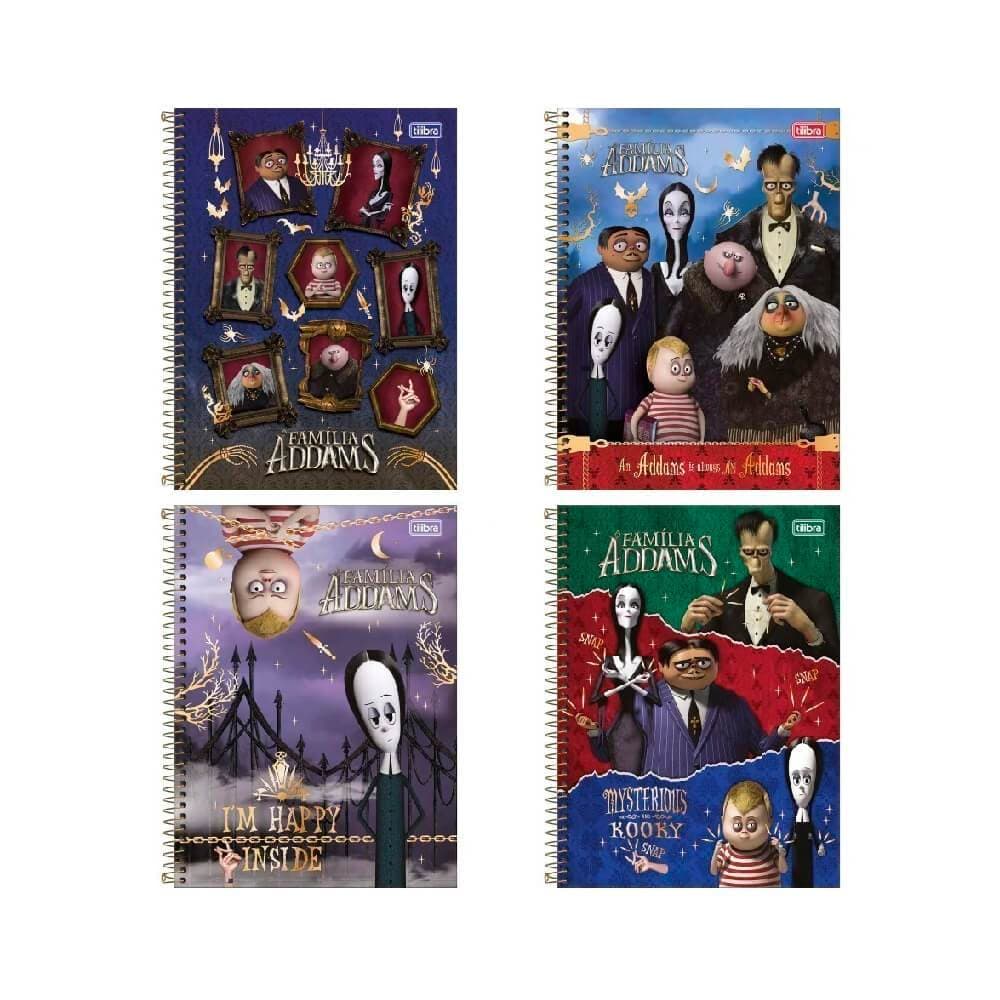 Caderno Universitário 1 Matéria 80fls Família Addams Tilibra Capa Sortida