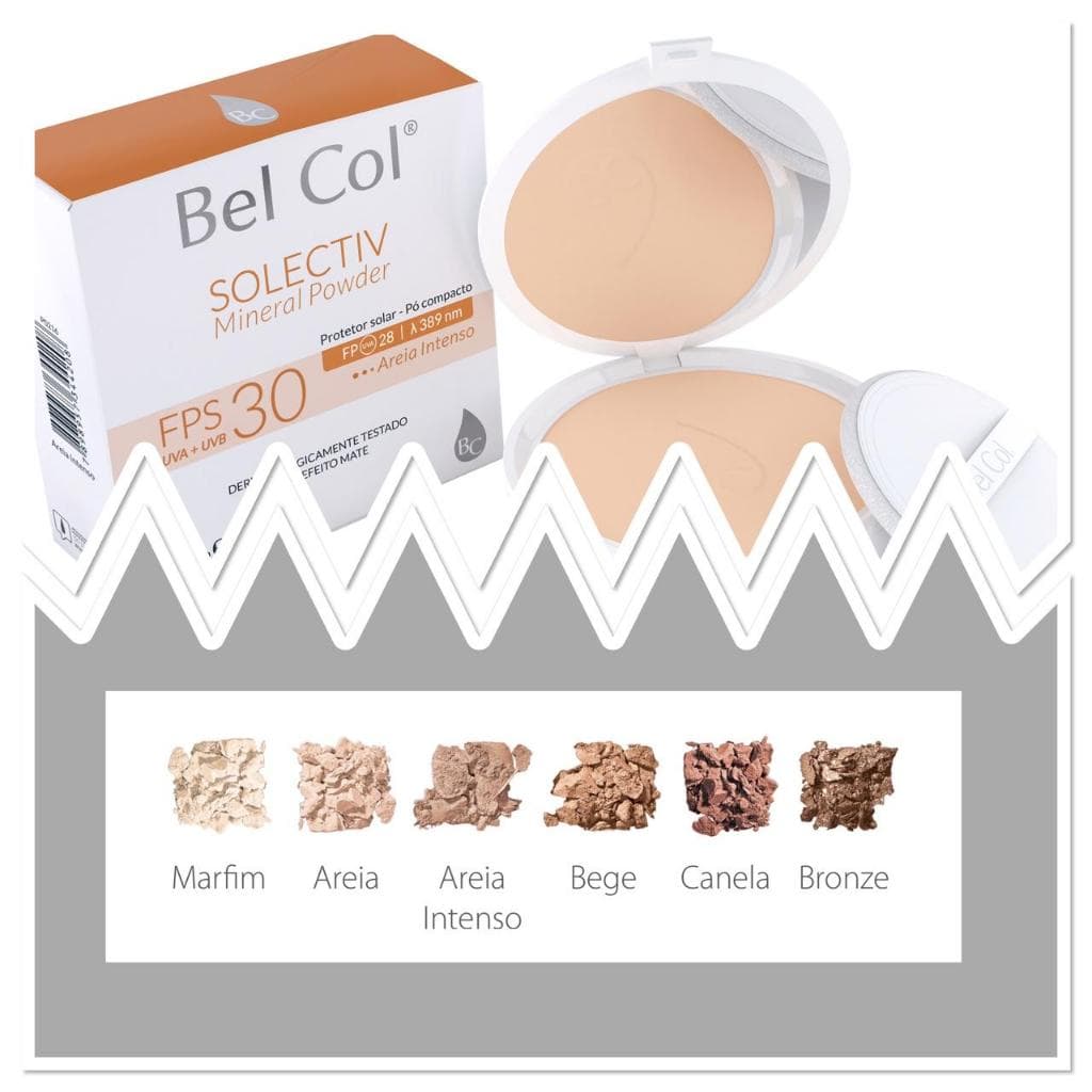 Po compacto FPS30 antienvelhecimento efeito Matte SOLECTIV MINERAL POWDER  12G