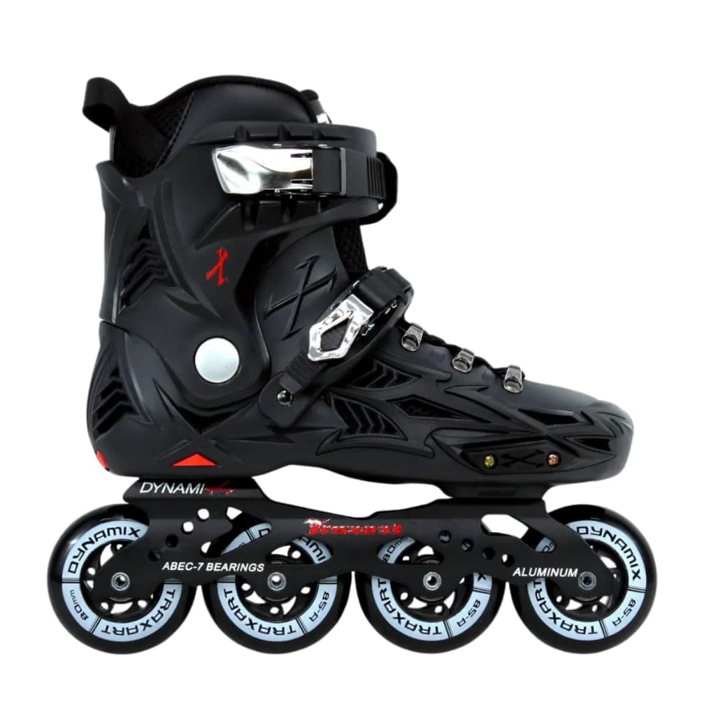 Patins Iniciante Inline Freestyle Dynamix Preto Abec 7 Traxart Hardboot Roller Rua Manobra Urban