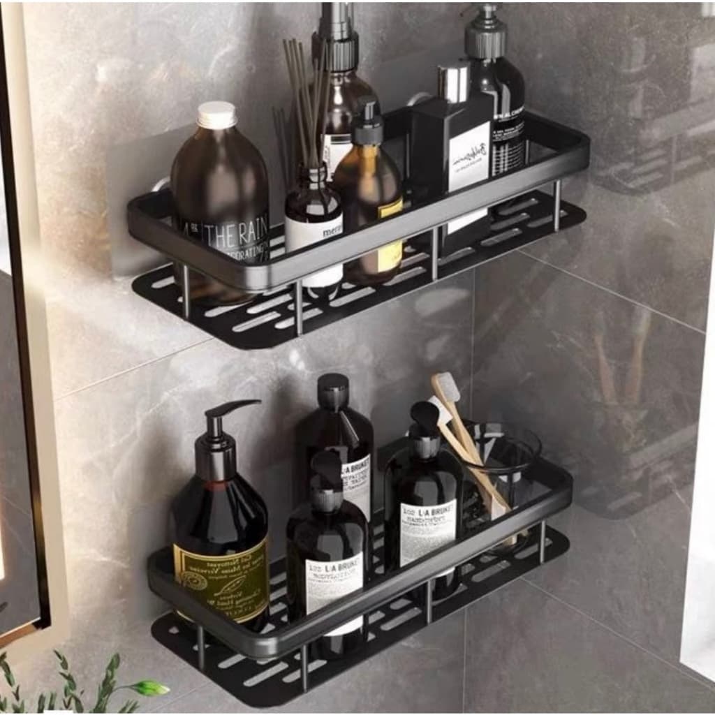kit 2 Suporte De Shampoo Prateleiras De Banheiro Sem Furo Premium Top Prateleira sem furos para cozinha