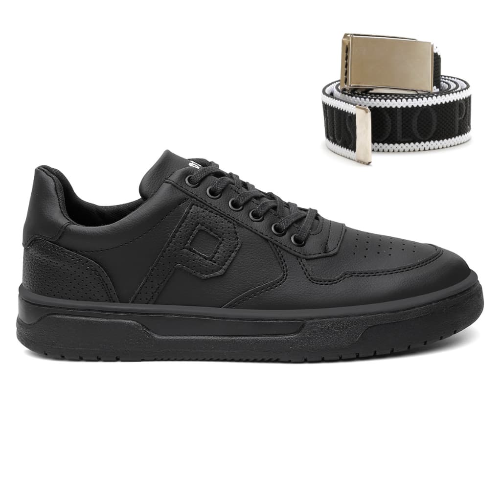 Kit Cinto Polo Plus + Tênis Masculino Promoção Barato versátil