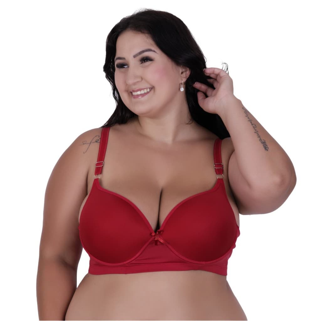 kit 3 Sutiã Plus Size Com Bojo Soutien Reforçado com Alças de metal Largas Super Confortável  48 50 52 54 Ref: Sara