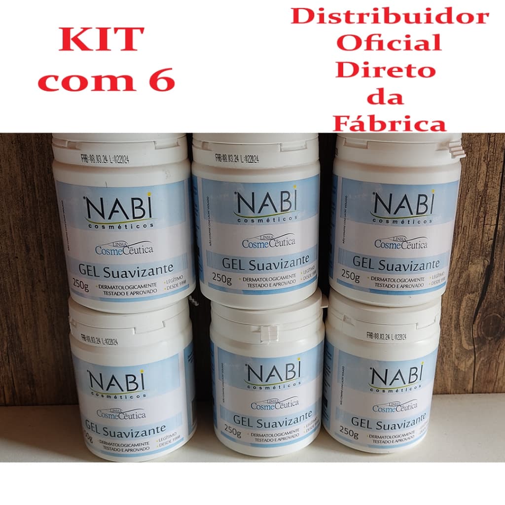 KIT 6 Gel Suavizante Nabi 250g. Distribuidor oficial. Direto da fábrica.